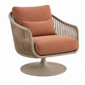 Fauteuil pivotant 82 x 78 x 80 cm taupe et terracotta en métal et textile style contemporain