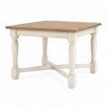 Table à manger 140 x 90 x 76 cm en bois beige et blanc style classique