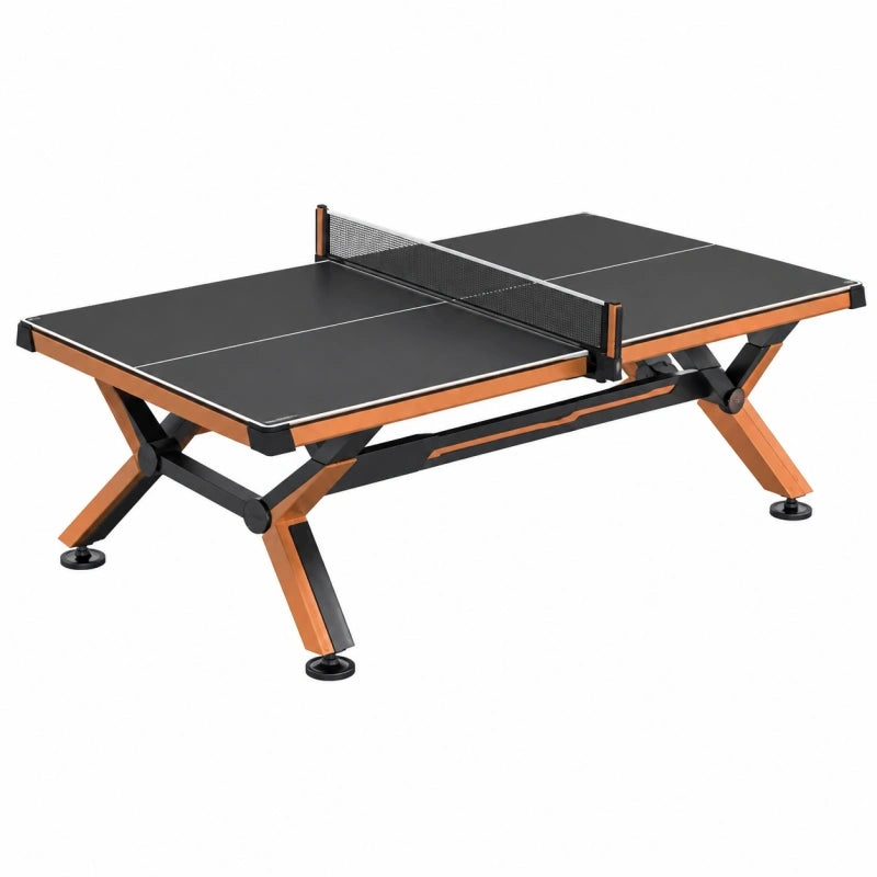 Table de tennis de table 274 x 152.5 x 76 cm noire et orange en MDF pliable
